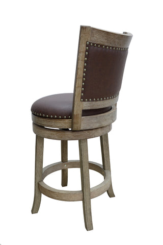 Boraam 24" Cantabria Wire-brush Swivel Stool (Weathered White)