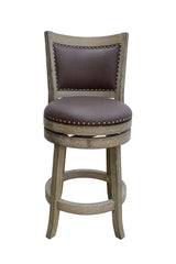 Boraam 24" Cantabria Wire-brush Swivel Stool (Weathered White)