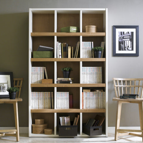 Boraam Techny Collection Scully Bookcase (Cream/Maple & Maple/Espresso)