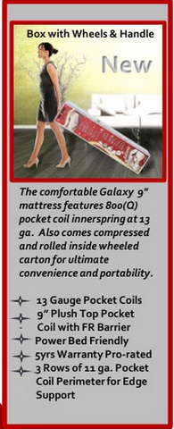 Primo Galaxy "Roll N' Go" Pocket Coiled Mattress