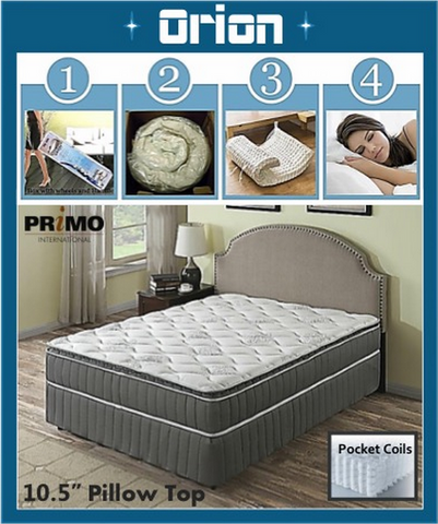 Primo Orion "Roll N' Go" Pocket Coiled Pillow-Top Mattress