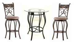 Boraam 3pc Beau Metal Pub Set 42"Bar Height (Black/Gold)