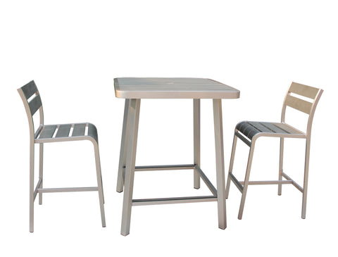 Boraam Polylumber 3pc Brava Pub Set (Gray Stain Polylumber)