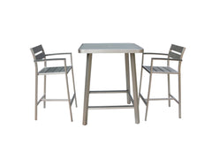 Boraam Polylumber 3pc Canaria Pub Set (Gray Stain Polylumber)