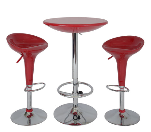 Boraam 3pc Adjustable Luna Pub Set (Black, Red & White)