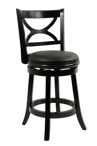 Boraam 24" Florence Swivel Stool (Distressed White & Black Sandthru)