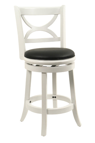Boraam 29" Florence Swivel Stool (Distressed White & Black Sandthru)