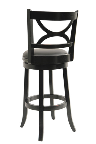 Boraam 29" Florence Swivel Stool (Distressed White & Black Sandthru)