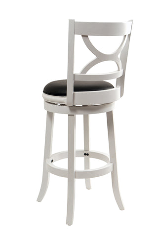Boraam 29" Florence Swivel Stool (Distressed White & Black Sandthru)