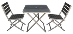 Boraam Polylumber 3pc Fresca Folding Dining Set (Gray Stain Polylumber)