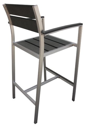 Boraam Fresca Polylumber 29in Captain's Barstool set of 2  (Gray Stain Polylumber)