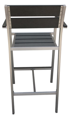 Boraam Fresca Polylumber 29in Captain's Barstool set of 2  (Gray Stain Polylumber)