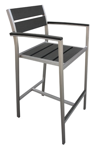 Boraam Fresca Polylumber 29in Captain's Barstool set of 2  (Gray Stain Polylumber)