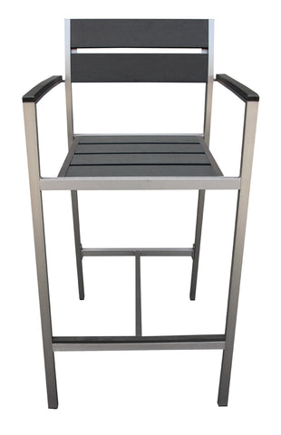 Boraam Fresca Polylumber 29in Captain's Barstool set of 2  (Gray Stain Polylumber)