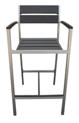 Boraam Fresca Polylumber 29in Captain's Barstool set of 2  (Gray Stain Polylumber)