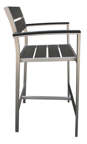 Boraam Fresca Polylumber 29in Captain's Barstool set of 2  (Gray Stain Polylumber)