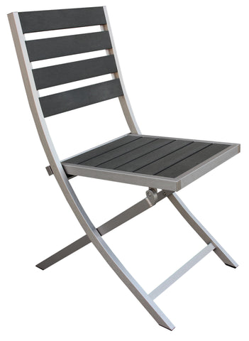 Boraam Fresca Polylumber Folding Chairs set of 2 (Gray Stain Polylumber)
