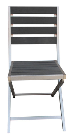 Boraam Fresca Polylumber Folding Chairs set of 2 (Gray Stain Polylumber)