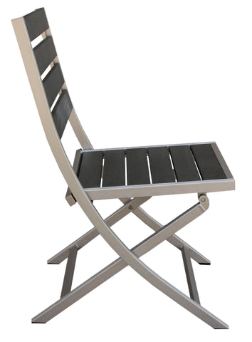 Boraam Fresca Polylumber Folding Chairs set of 2 (Gray Stain Polylumber)