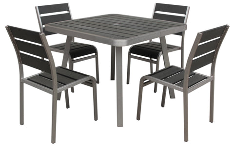 Boraam Polylumber 5PC Brava Dining Set (Gray Stain Polylumber)