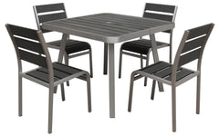 Boraam Polylumber 5PC Brava Dining Set (Gray Stain Polylumber)