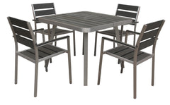 Boraam Polylumber 5PC Canaria Dining Set (Gray Stain Polylumber)
