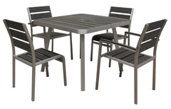 Boraam Polylumber 5PC Santorini Dining Set (Gray Stain Polylumber)
