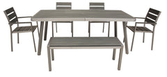 Boraam Polylumber 6PC Canaria Dining Set (Gray Stain Polylumber)
