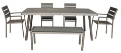 Boraam Polylumber 6PC Santorini Dining Set (Gray Stain Polylumber)