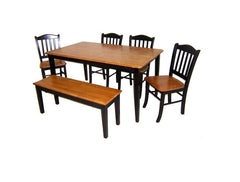 Boraam 6pc Shaker Dining Set (Black/Oak, Oak & Walnut)