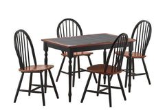 Boraam 5PC Tile Top Dining Set (Black/Cherry & White/Natural)