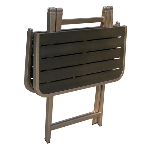 Boraam Fresca Polylumber Folding Table (Gray Stain Polylumber)
