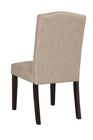Boraam Champagne Parson Dining Chair set of 2 (Oatmeal, Steel-Gray & White-Sand)