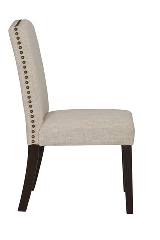 Boraam Champagne Parson Dining Chair set of 2 (Oatmeal, Steel-Gray & White-Sand)