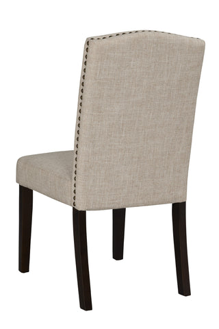 Boraam Champagne Parson Dining Chair set of 2 (Oatmeal, Steel-Gray & White-Sand)