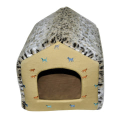 Tan Leopard House Pet Bed DB0001