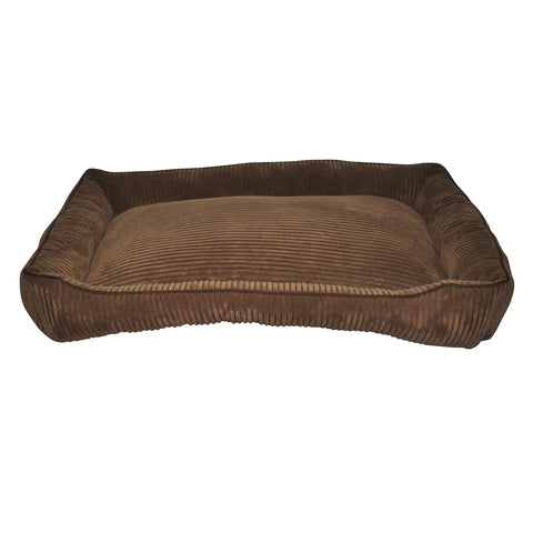 Dark Brown Corduroy Walled Pet Bed DB0015