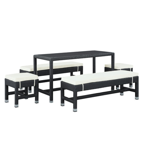 Modway Lacuna 5 Piece Outdoor Patio Dining Set