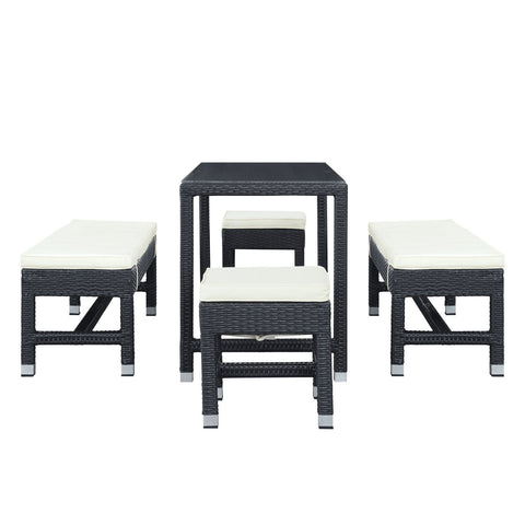 Modway Lacuna 5 Piece Outdoor Patio Dining Set