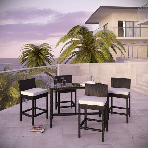 Modway Portland 5 Piece Outdoor Patio Pub Set