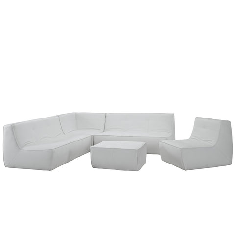 Modway Align 5 Piece Leather Sectional Sofa