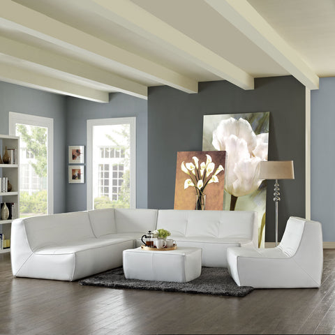 Modway Align 5 Piece Leather Sectional Sofa