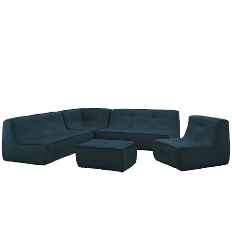 Modway Align 5 Piece Upholstered Sectional Sofa Set