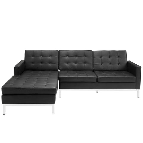 Modway Loft Left-Arm Leather Sectional Sofa