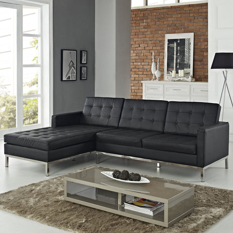 Modway Loft Left-Arm Leather Sectional Sofa