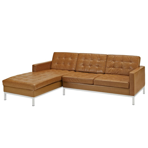 Modway Loft Left-Arm Leather Sectional Sofa