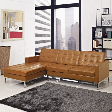 Modway Loft Left-Arm Leather Sectional Sofa