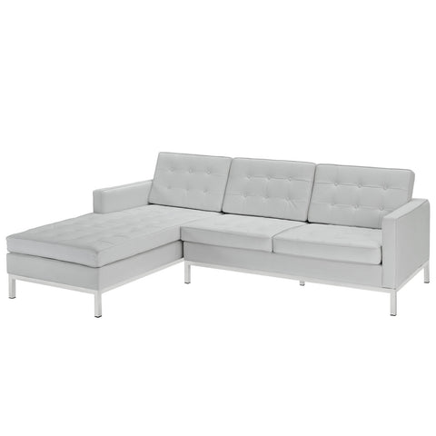 Modway Loft Left-Arm Leather Sectional Sofa