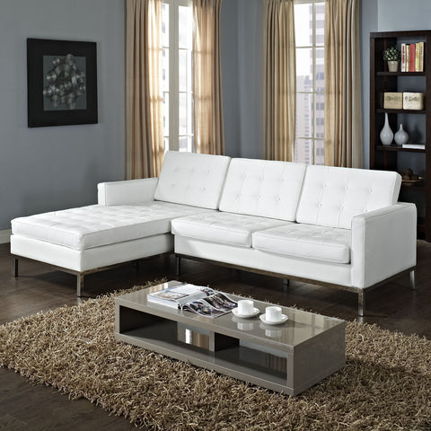 Modway Loft Left-Arm Leather Sectional Sofa