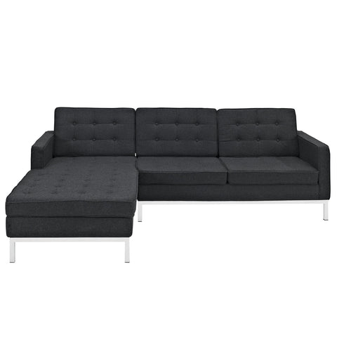 Modway Loft Left-Arm Wool Sectional Sofa